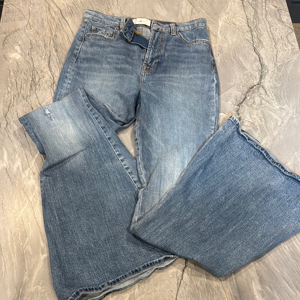 7 For All Mankind Blue Vintage Flare Jeans